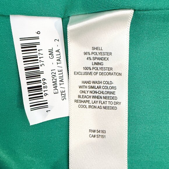 Eliza J 60's Mod Style Green Pink Floral Flower Print Embroidered Dress 2 Retro - Picture 8 of 10